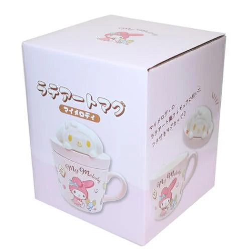 Kuromi Chocolate Latte Art Style Ceramic Mug with Lid