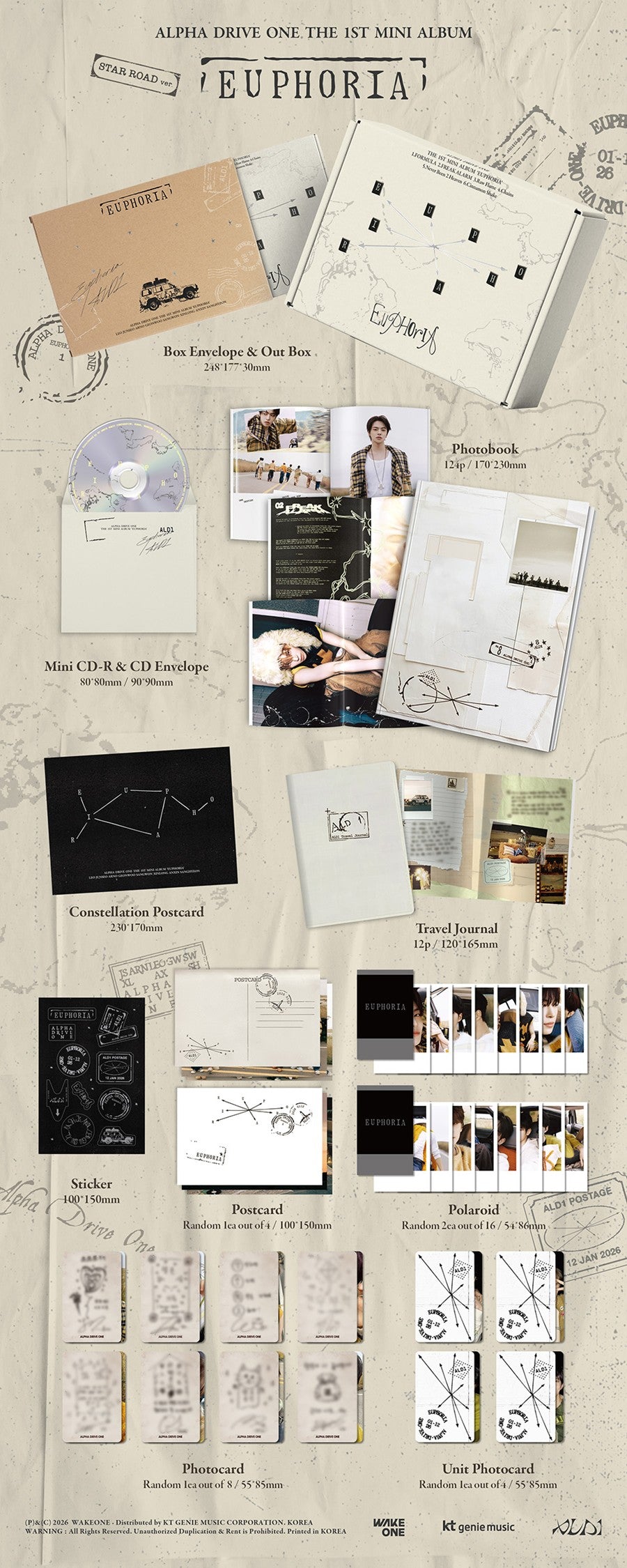 ALPHA DRIVE ONE (ALD1) 1st Mini Album 'EUPHORIA' (STAR ROAD Ver.)