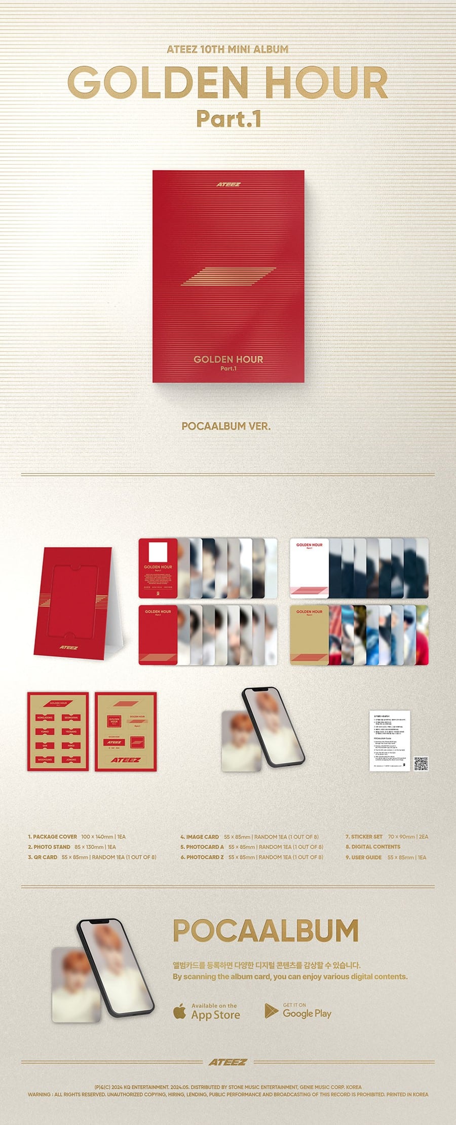 ATEEZ – 10th Mini Album GOLDEN HOUR : Part.1 (POCAALBUM VER.)
