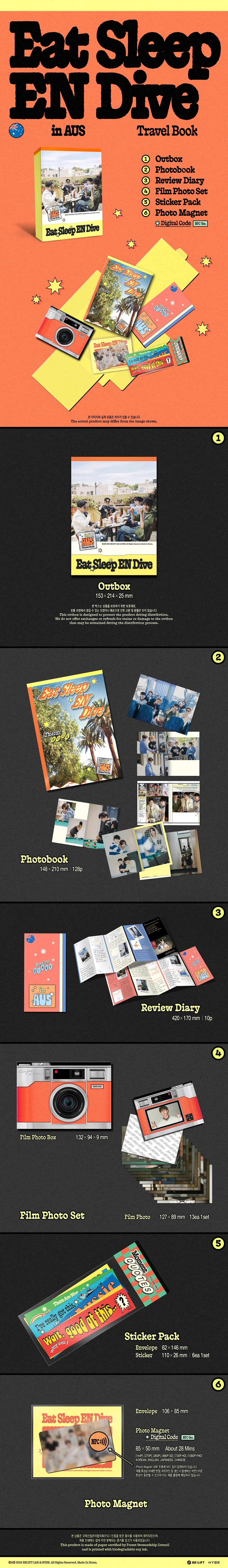 ENHYPEN Eat Sleep EN Dive in AUS Travel Book