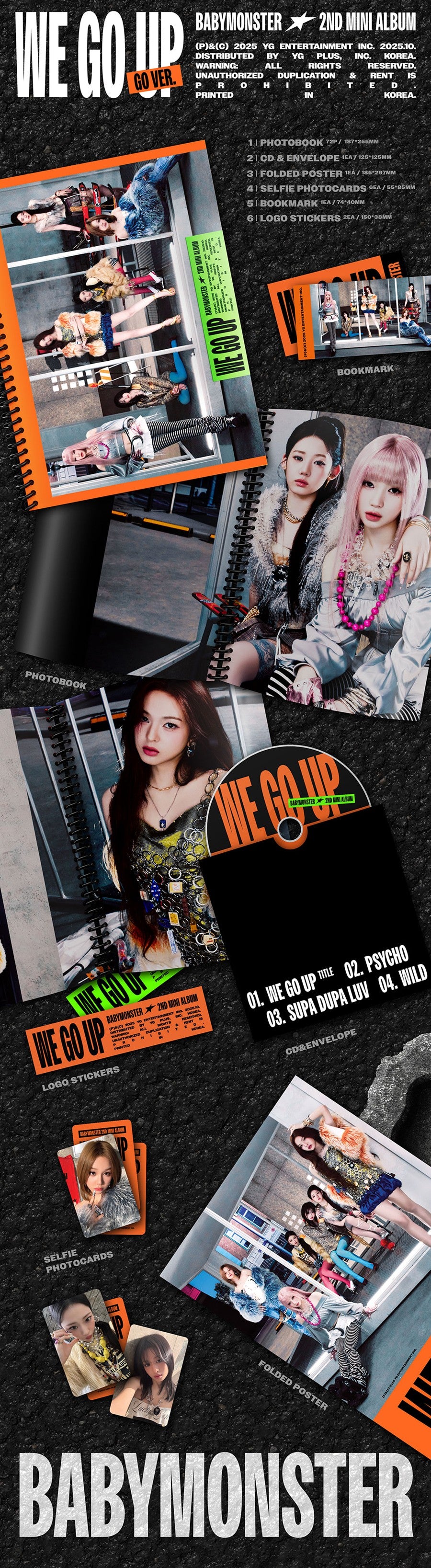 BABYMONSTER 2nd Mini Album 'WE GO UP' Photobook - GO Ver.