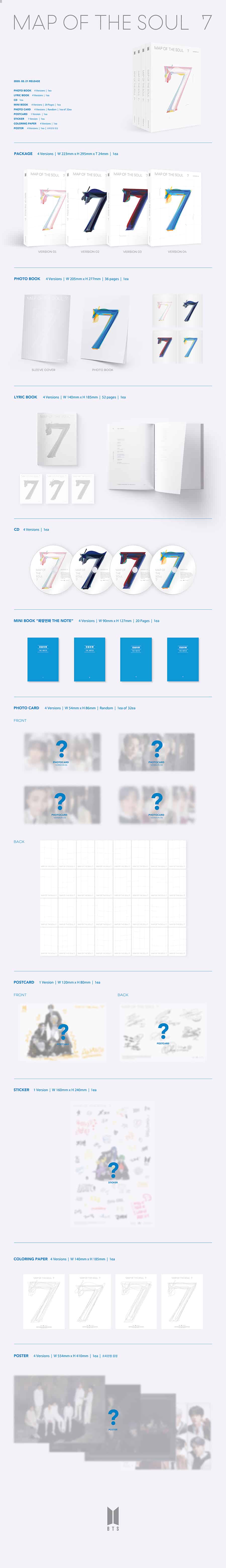 BTS 4th Full Album 'Map of the Soul: 7