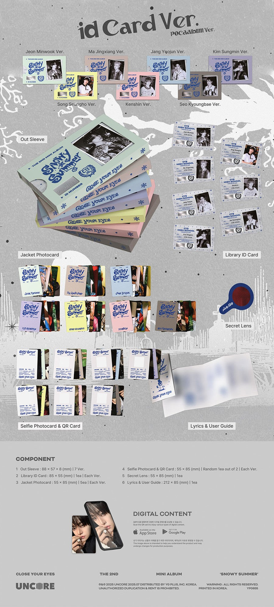 CLOSE YOUR EYES – The 2nd Mini Album Snowy Summer - ID Card /POCAALBUM