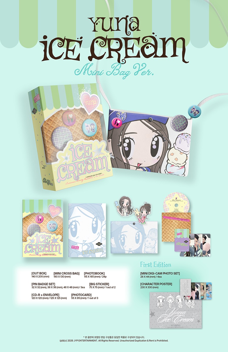 YUNA (ITZY) 1st Mini Album 'Ice Cream' (MINI BAG/MD Ver.)