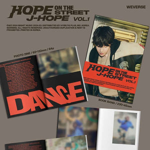 Collection of 'Hope on the Street' J-Hope merchandise including brochures and posters.