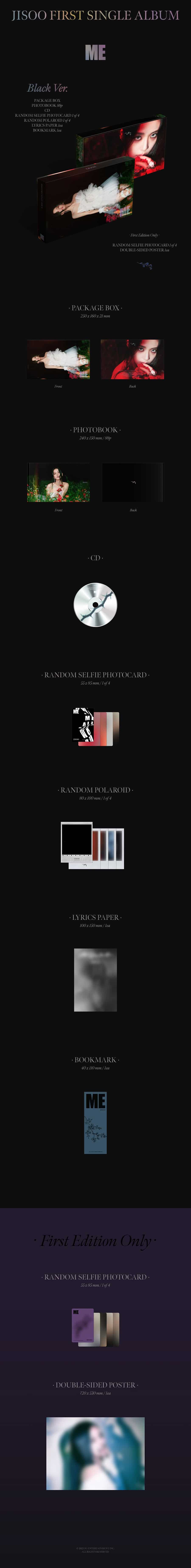 JISOO BLACKPINK – FIRST SINGLE ALBUM - ME (Black Ver.)