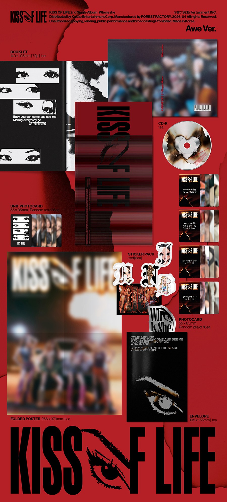 KISS OF LIFE 2nd Single Album 'Who is she' (Awe Ver.)