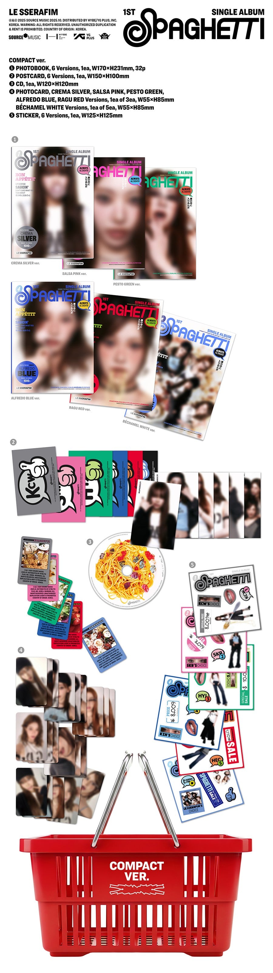 LE SSERAFIM – 1st Single Album SPAGHETTI COMPACT ver.