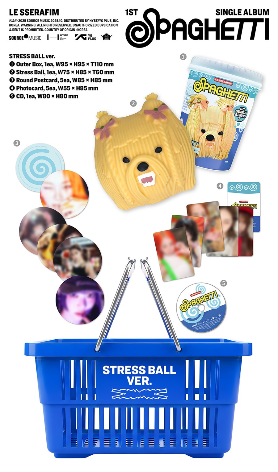 LE SSERAFIM 1st Single Album 'SPAGHETTI' (Stress Ball Ver.)
