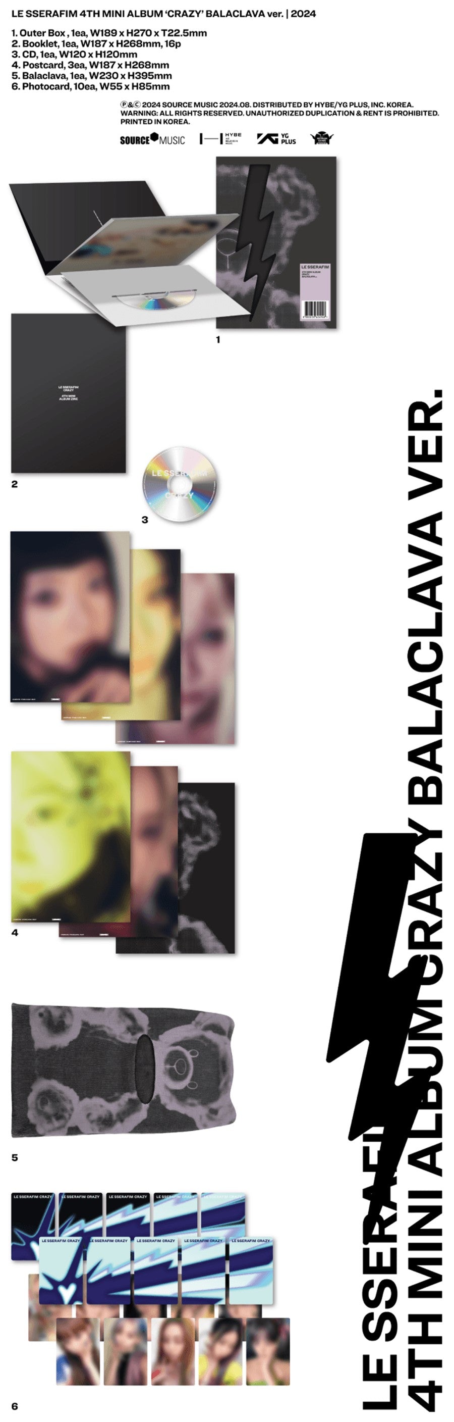 LE SSERAFIM – 4th Mini Album CRAZY BALACLAVA ver.