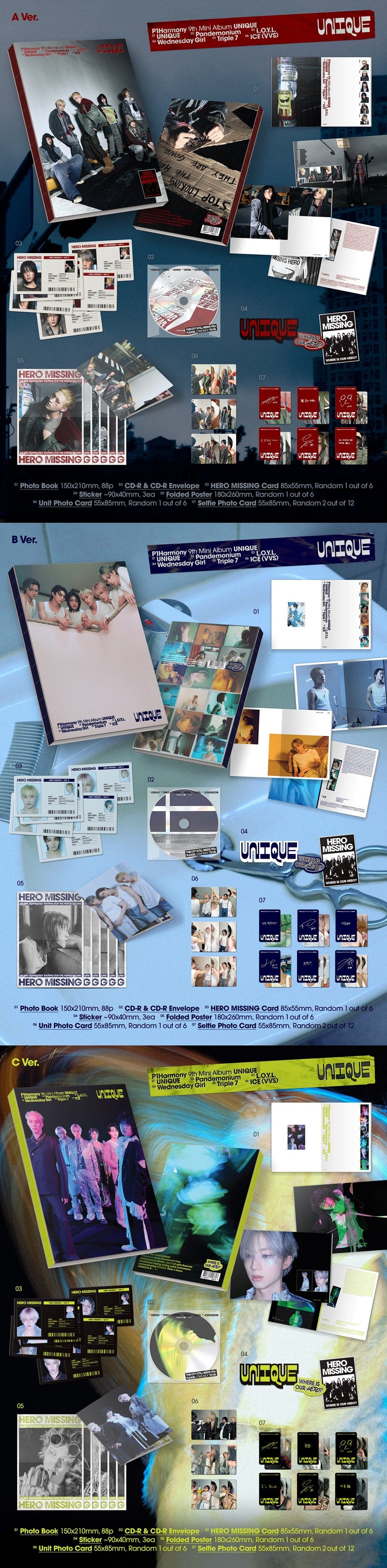 P1Harmony 9th Mini Album 'UNIQUE' Photobook Ver.