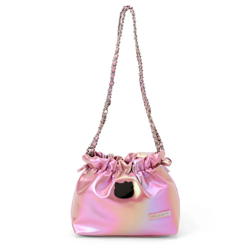 Hello Kitty Metallic Pink Drawstring Shoulder Bag