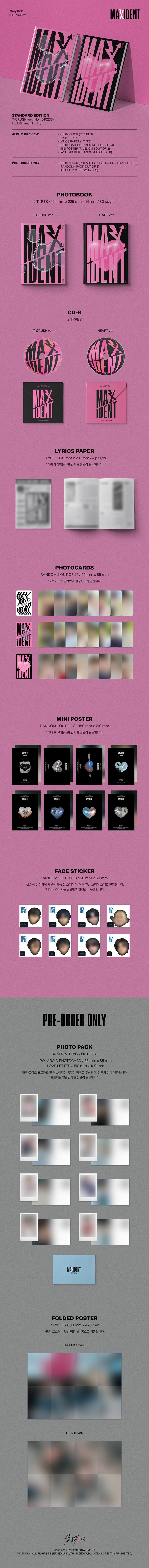 Stray Kids – Mini album MAXIDENT (T-CRUSH ver, HEART ver, Standard)