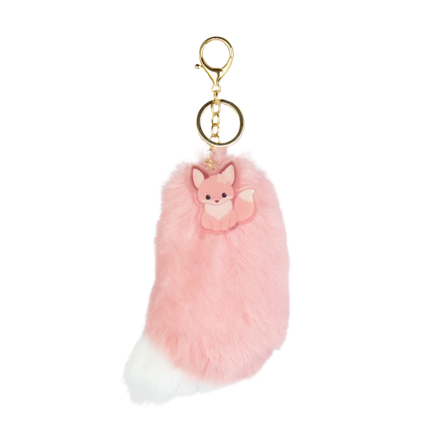 Fox-tastic — Chokon to Kitsune Fox Tail Keychain (Pink)