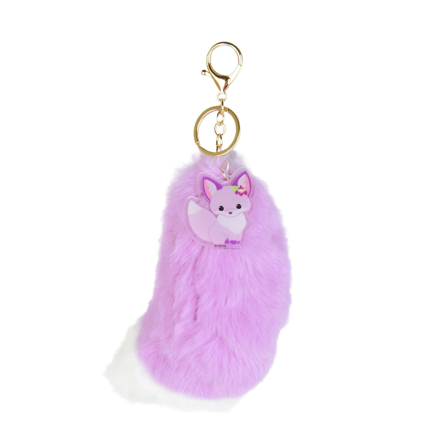 Fluffy & Fox-tastic — Chokon to Kitsune Fox Tail Keychain (Purple)