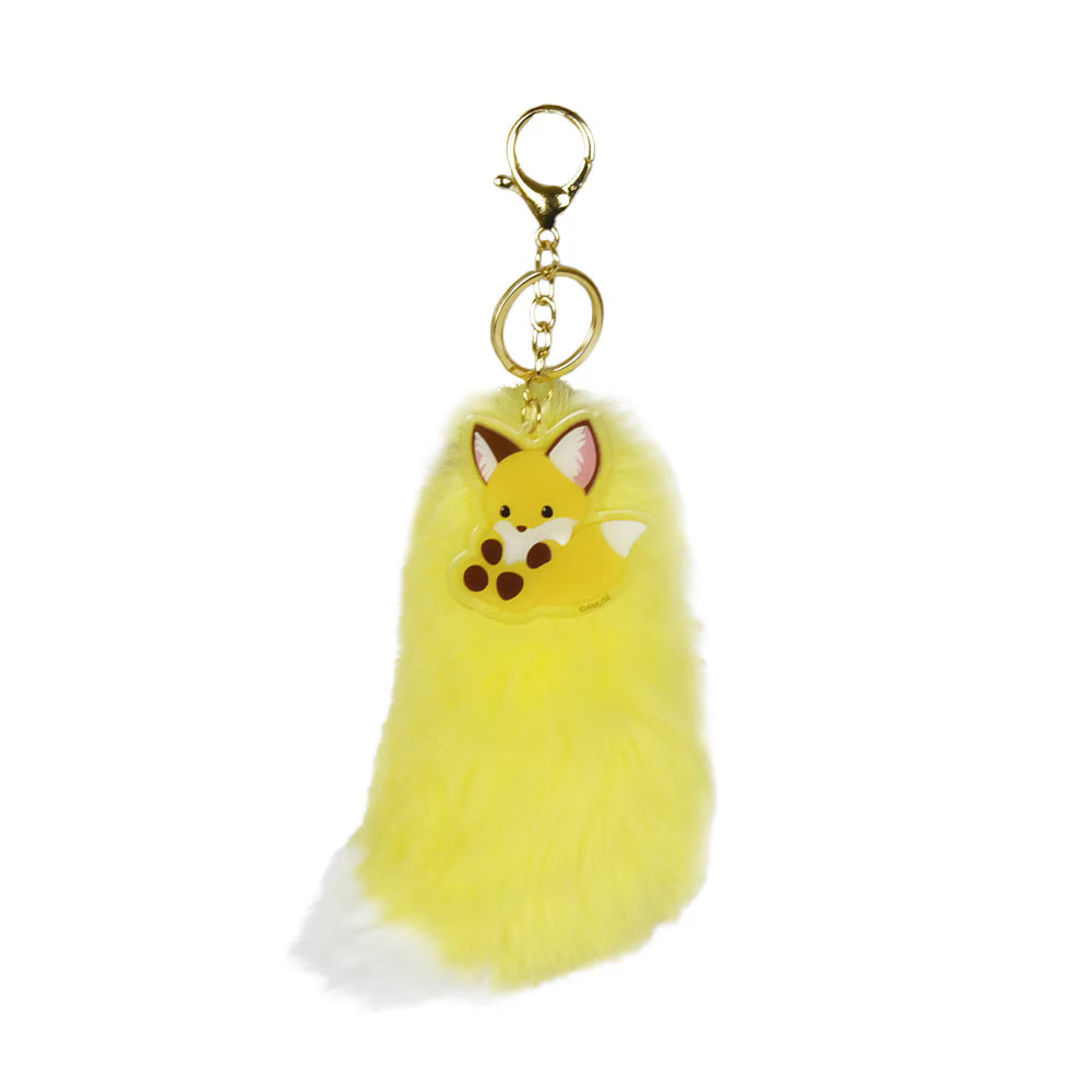 Fluffy & Fox-tastic — Chokon to Kitsune Fox Tail Keychain (Yellow)