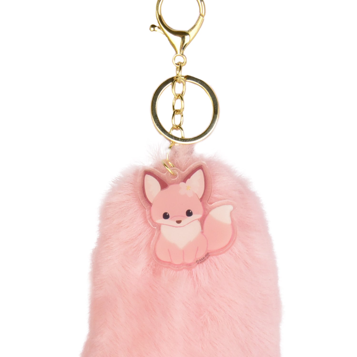 Fox-tastic — Chokon to Kitsune Fox Tail Keychain (Pink)