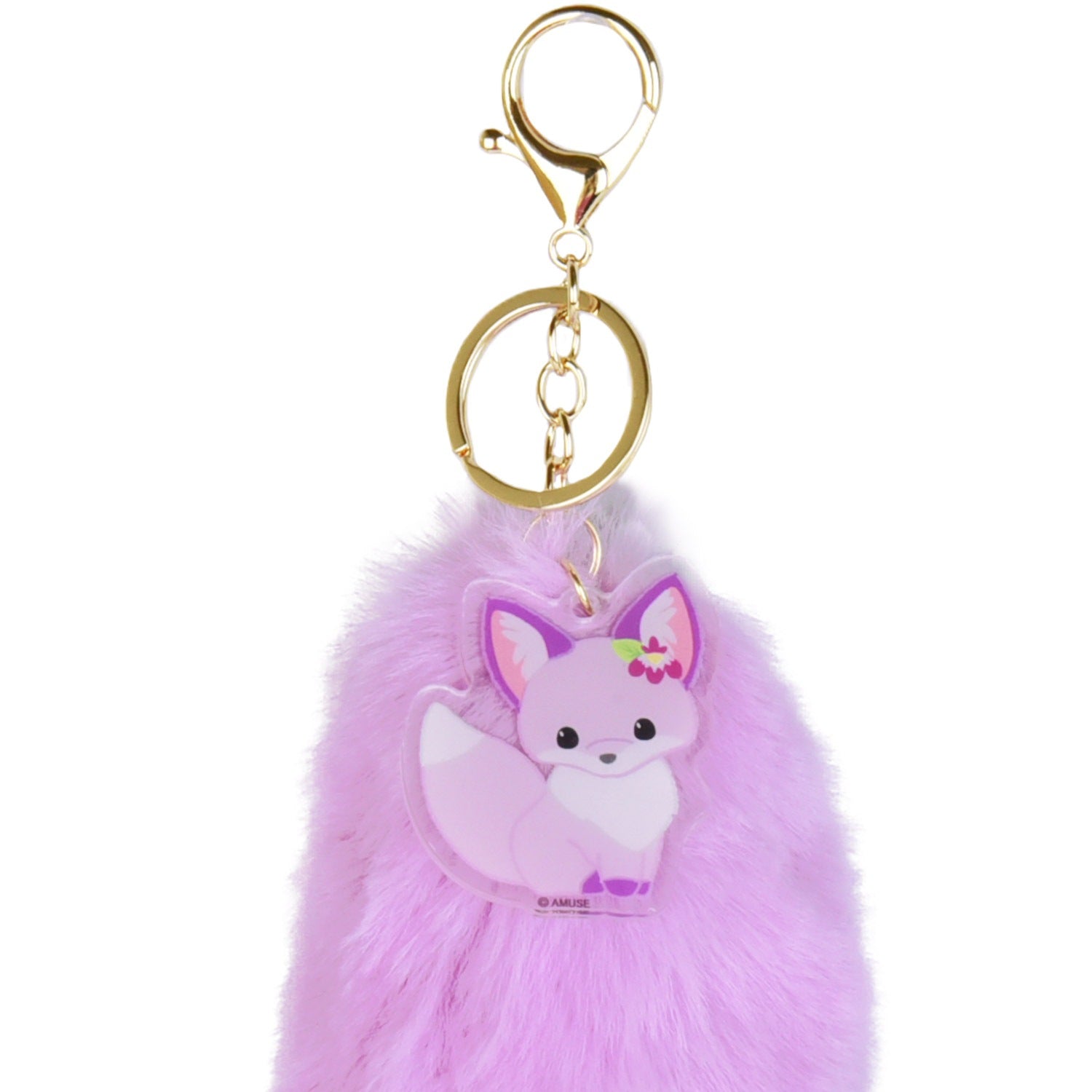 Fluffy & Fox-tastic — Chokon to Kitsune Fox Tail Keychain (Purple)